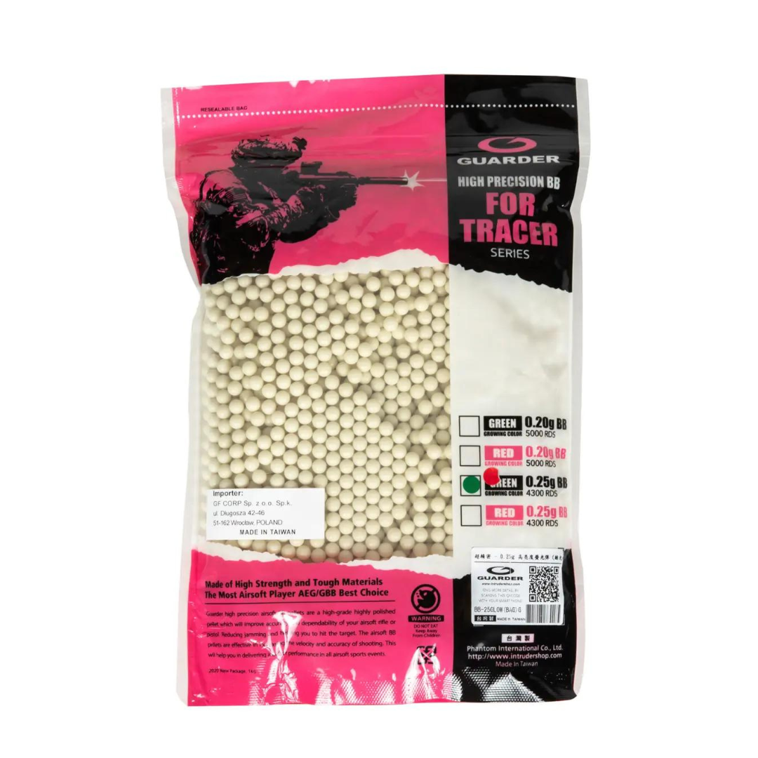 Guarder High Precision Made - 0.25g Green Glowing Tracer BB Pellets (4000 rounds, Bag)